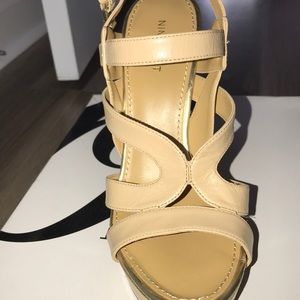 Leather 5 inch heel sandal Nine West